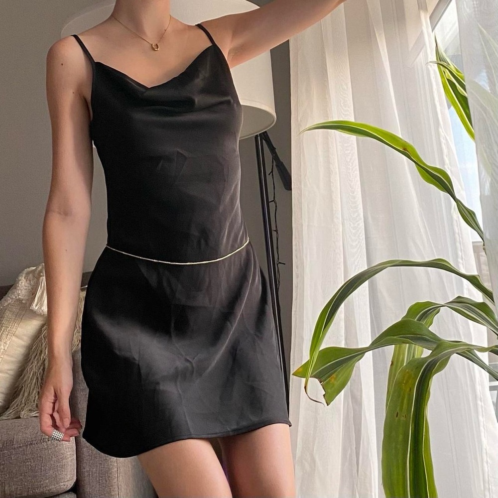 BRAND NEW Satin Little Black Dress